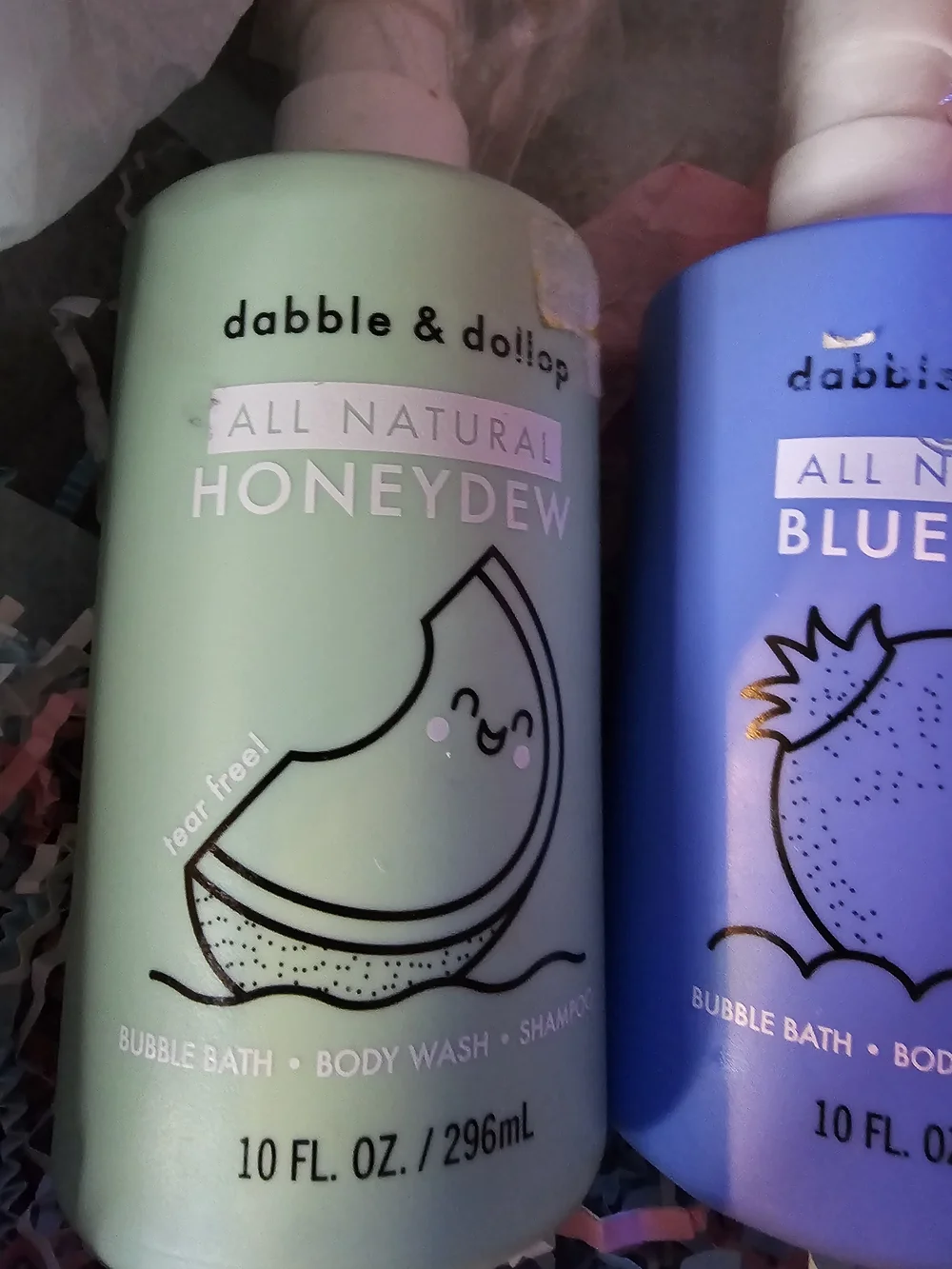 Dabble & Dollop All Natural Kids 3-in-1 Bath Set (Honeydew & Blueberry)